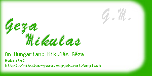 geza mikulas business card