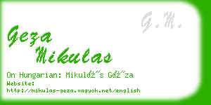 geza mikulas business card